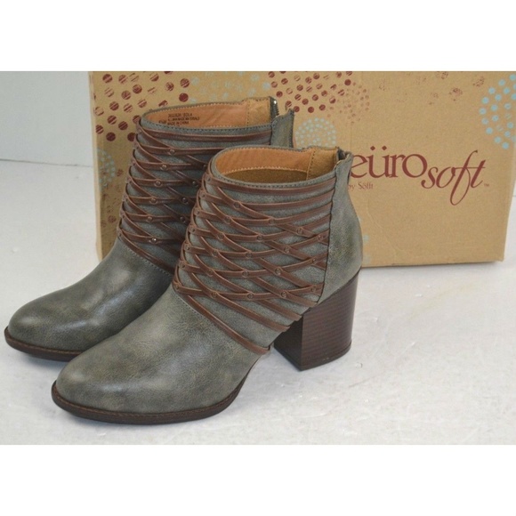 Eurosoft Sola Zip Leather Ankle Booties 